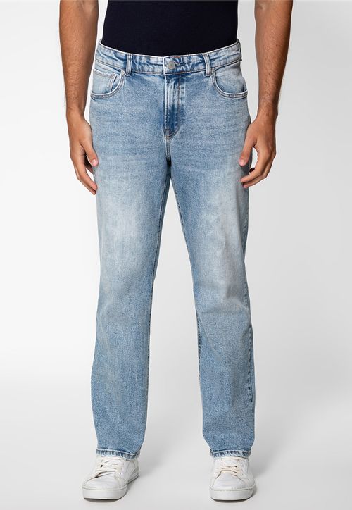 Calça Jeans Regular Straight Azul Claro