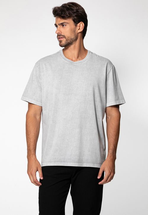 Camiseta Marmorizada Silk Relevo Cinza Claro