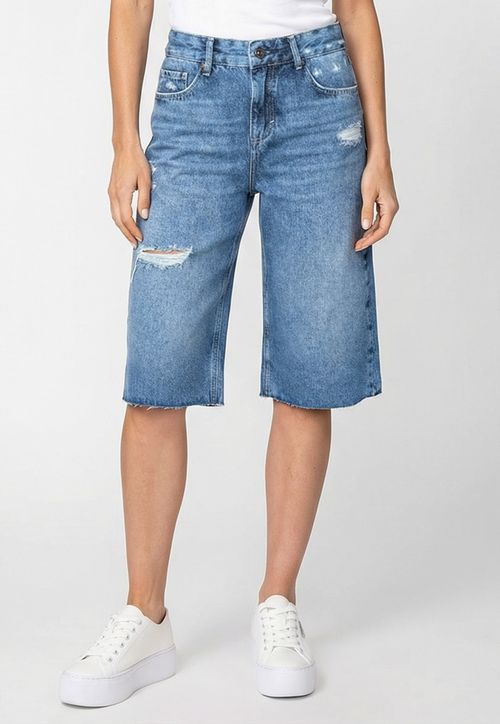 Bermuda Jeans Longa Azul