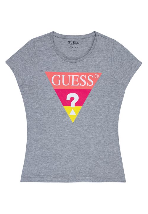 Blusa Fem Guess Logo 3 Cores Cinza