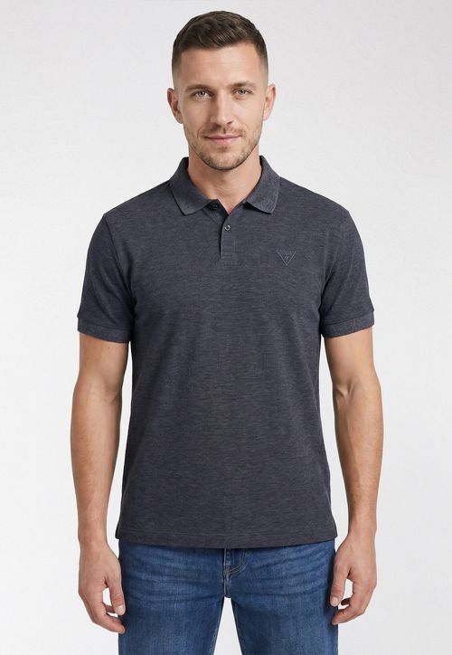 Camisa Polo Triângulo Bordado Cinza Escuro