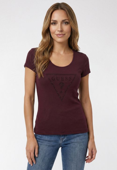 Blusa Manga Curta Logo Hotfix Vinho