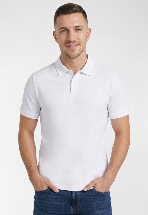 Camisa Polo Triângulo Bordado Branco