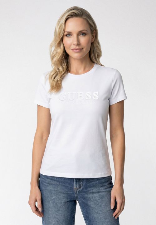 Blusa Manga Curta Logo GUESS Branco