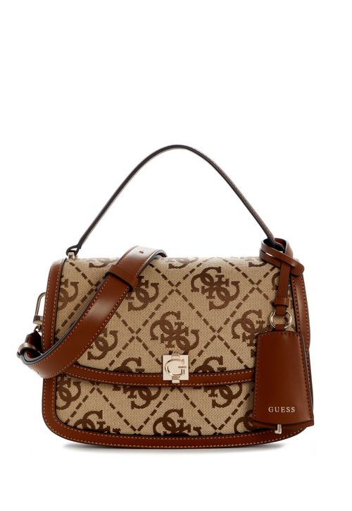 Bolsa Audrey Logo Transversal Flap Bege