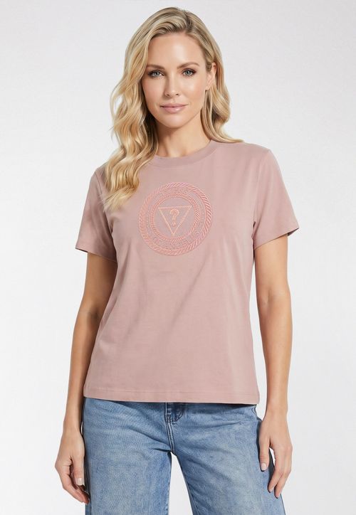 Camiseta Mandala Silk Relevo Rosa Claro
