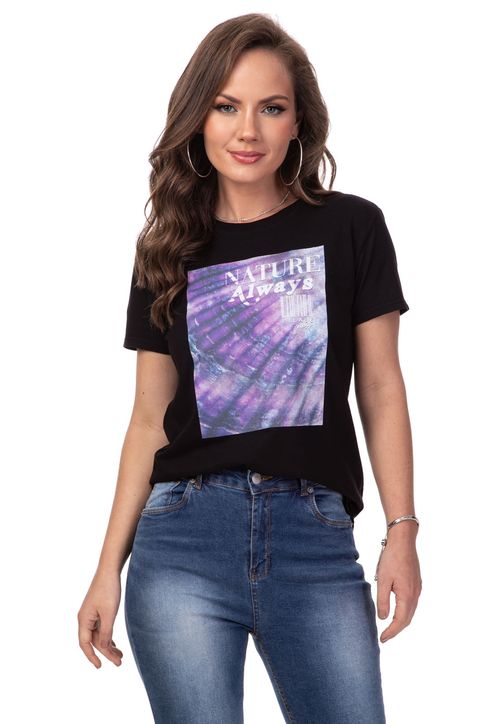 Camiseta Tie Dye Nature Always Guess Preto