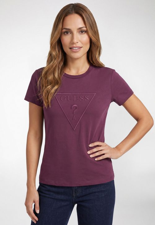 Camiseta Logo Guess Bordado Bordô